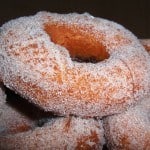 Old Fashioned Gluten-Free Doughnut coated with granulated sugar.