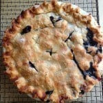 Gluten-Free Blueberry Pie on cooling rack.