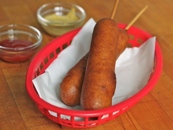 Corn dog without clearance stick