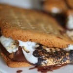 Gluten-Free s'more on white plate.