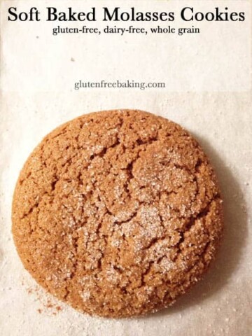 Soft Baked Molasses Cookie. Gluten-free, Dairy-free, Whole Grain.