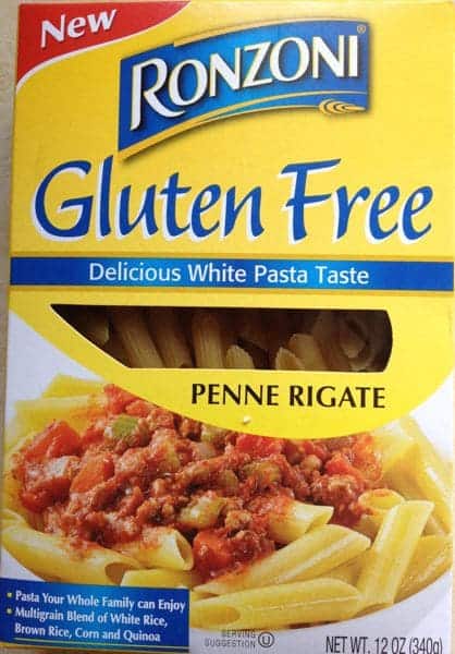 Ronzoni Gluten-Free Pasta box.