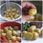 Steamed potatoes with butter and herbs.