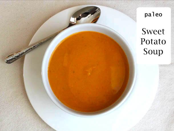 Paleo Sweet Potato Soup in a bowl.