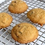 Gluten-Free Chocolate Chip Cookies on wire rack.