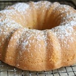 Gluten-Free Cornmeal Cake on cooling rack.