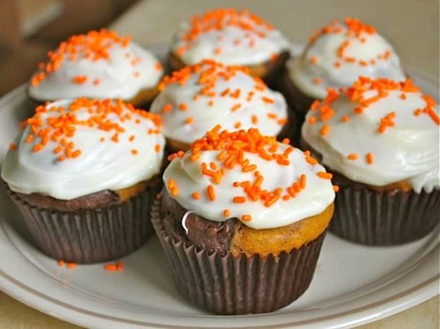 Gluten-Free Chocolate Marble Pumpkin Cupcakes