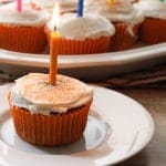 Gluten-Free Spicy Pumpkin Cupcakes with Cream Cheese Frosting.