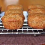Gluten-Free Vegan Oatmeal Muffins on a cooling rack.
