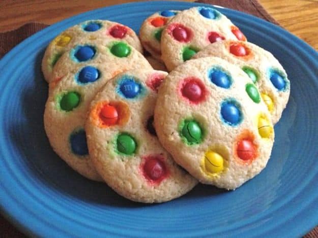 Soft Gluten-Free Sugar Cookies Topped with M&Ms