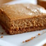 Sweet Potato Cheesecake Bars on a white platter.