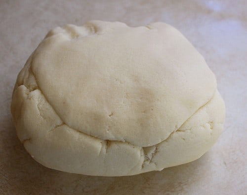 Gluten-free cookie dough on the counter.