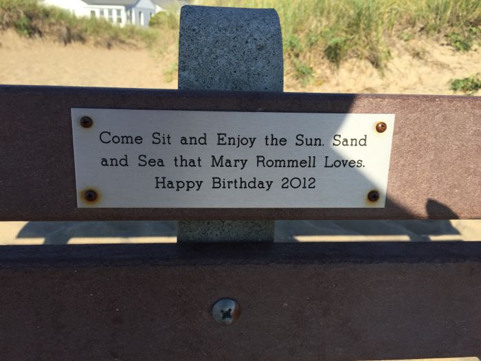 Bench dedication on Old Orchard Beach Maine. 