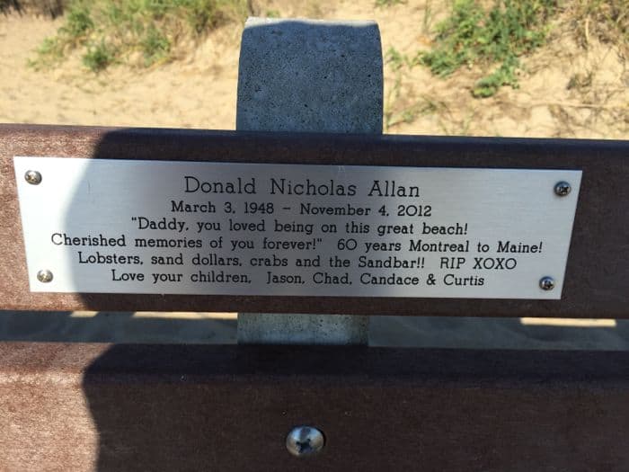 Bench Dedication on Old Orchard Beach. 