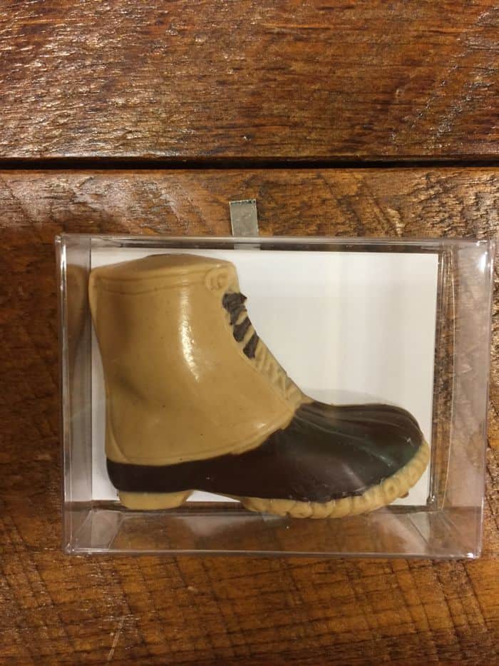 LL Bean boot made of chocolate.