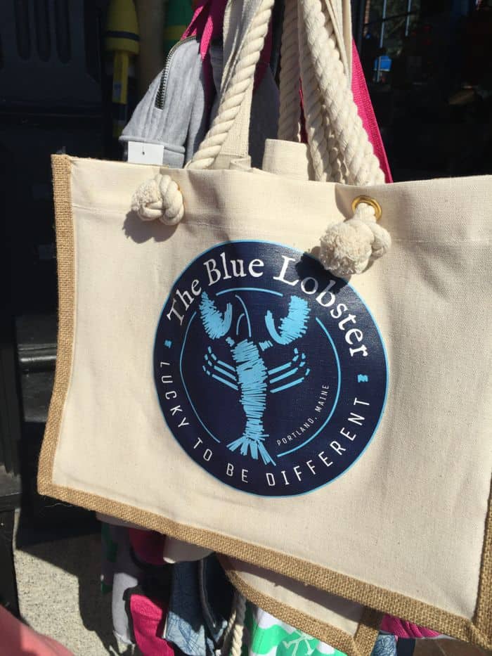 The Blue Lobster canvas bag. 