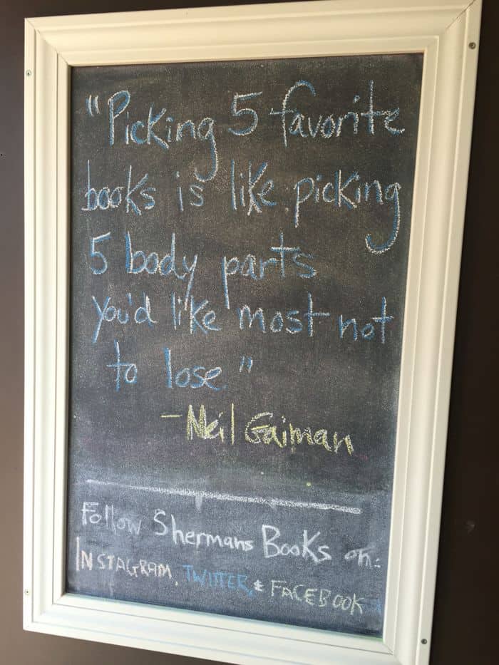 : “Picking five favorite books is like picking the five body parts you'd most like not to lose.” Neil Gaiman. 
