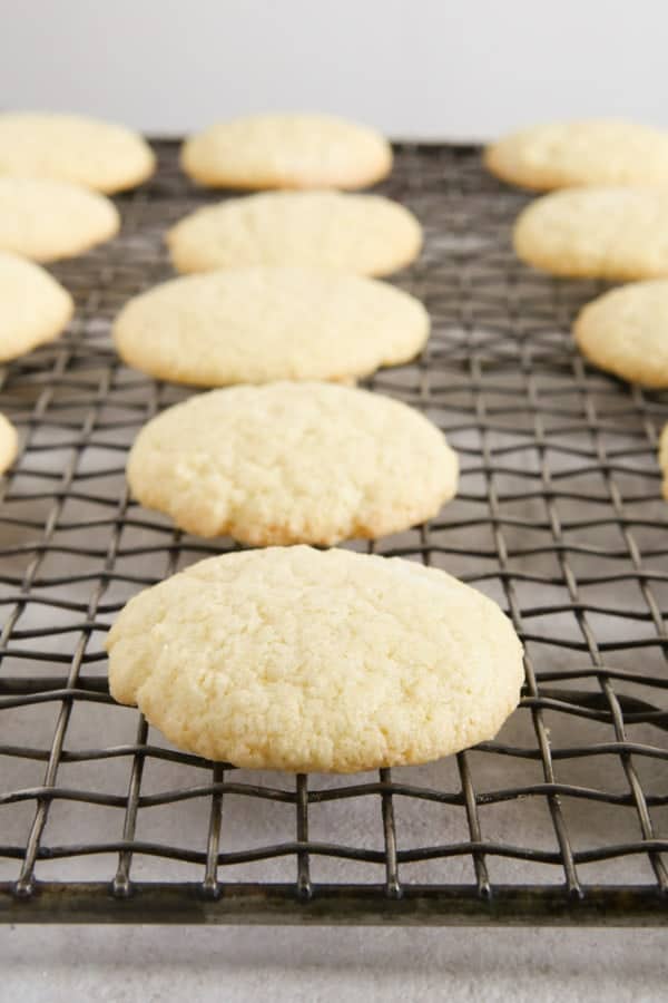 Gluten-free peppermint bark cookies cooling.