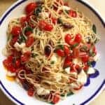 Gluten-Free Pasta with Fresh Tomatoes and Basil.