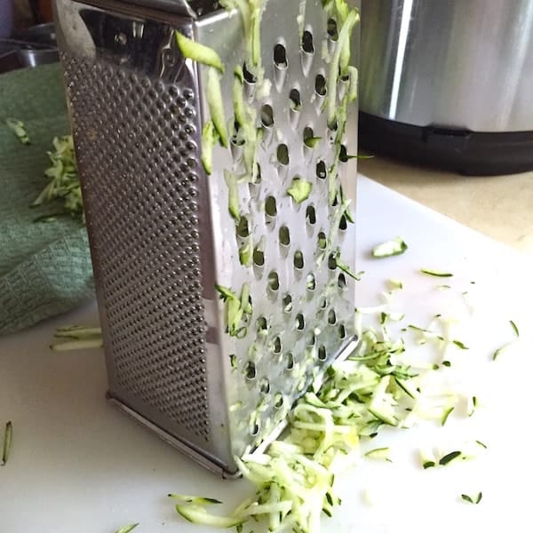 Box grated covered with zucchini. 