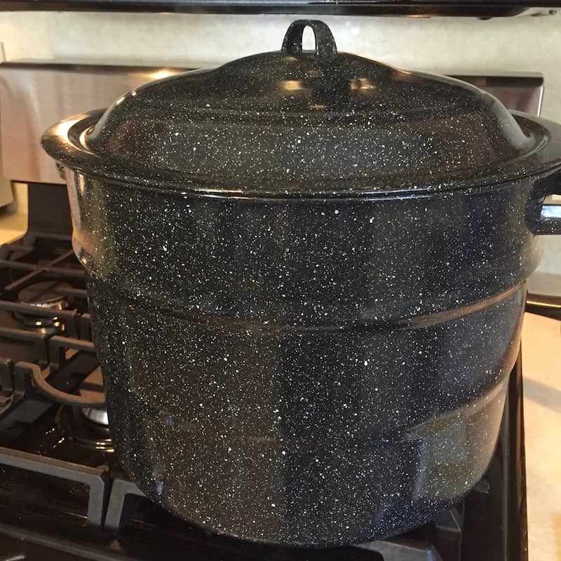 Water Bath Pot on a stovetop. 