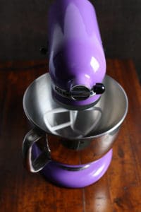 Purple Kitchen Aid mixer.