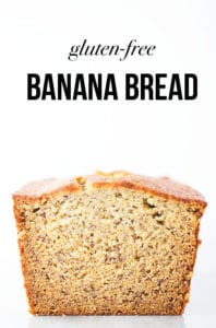 Text on Image: Gluten-Free Banana Bread. Image: Gluten-free banana bread.