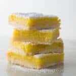 Gluten-free lemon bars in a stack.