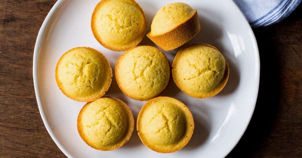 Plate of Baked Gluten-Free Corn Muffins