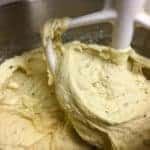 Gluten-Free Italian Easter bread dough mixing in stand mixer.