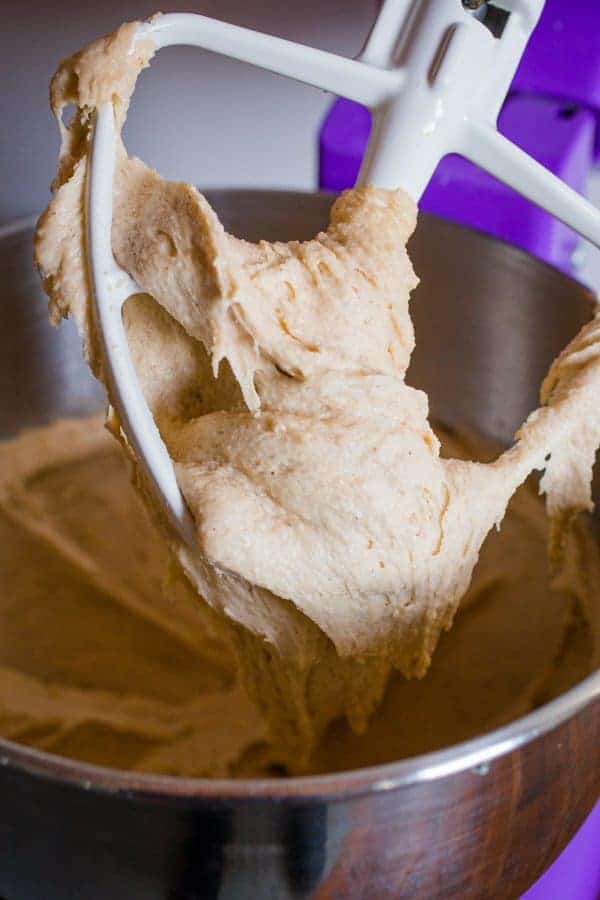 Gluten-Free Hot Cross Buns: Dough Mixing in a Mixer. 