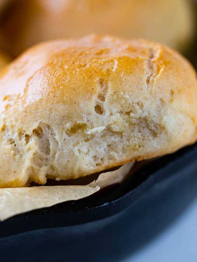 Baked gluten-free dinner roll.