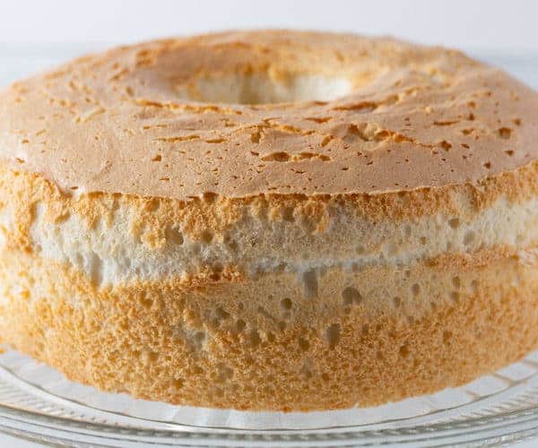 Gluten-Free Angel Food Cake on Cake Stand