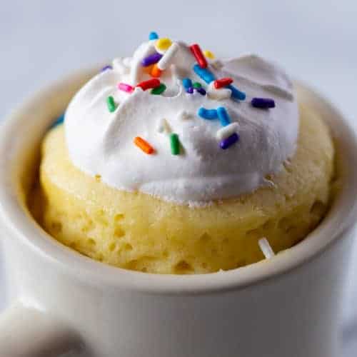 Best Ever Easy Vanilla Mug Cake Recipe with Chocolate Chips