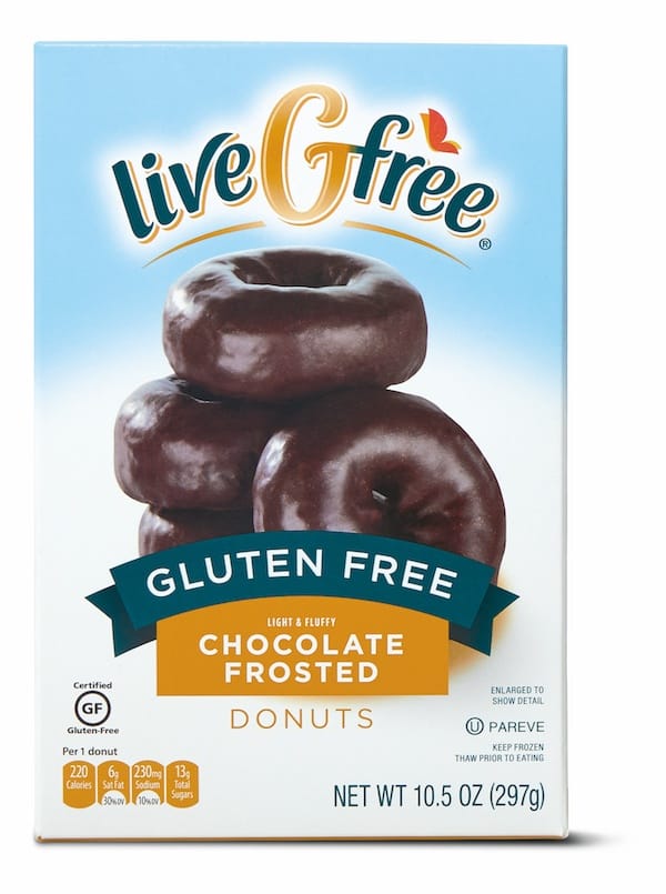 Box of Aldi liveGfree Gluten-Free Chocolate Doughnuts