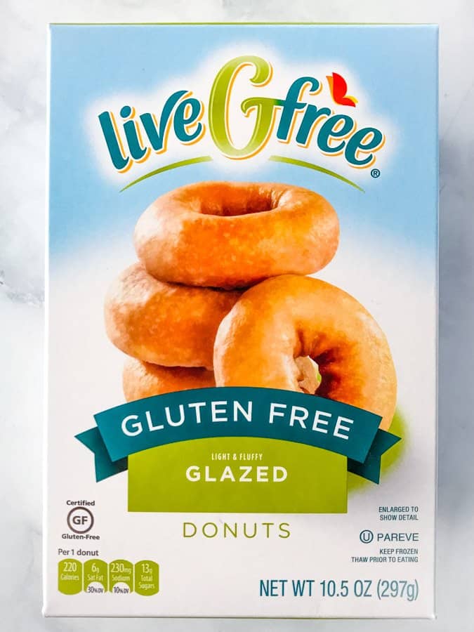 Box of Aldi Gluten-Free Glazed Doughnuts