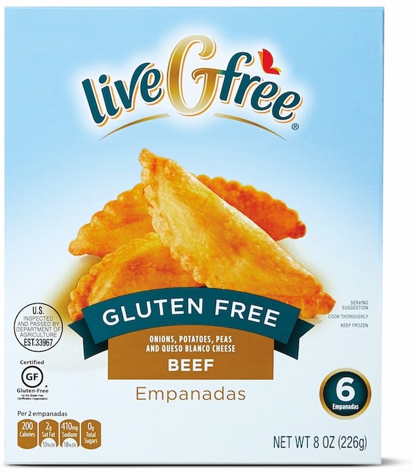 Box of Aldi liveGfree Gluten-Free Beef Empanadas