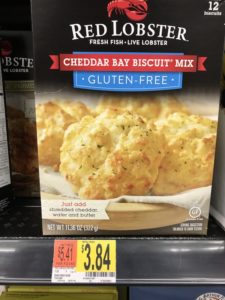 Box of Red Lobster gluten-free Cheddar Bay biscuit mix.