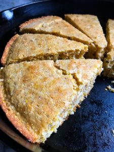 Gluten-free cornbread in skillet.