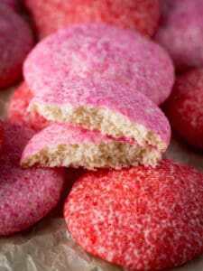 Gluten-free sugar cookies on brown parchment.