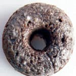 One glazed grain-free chocolate doughnut.