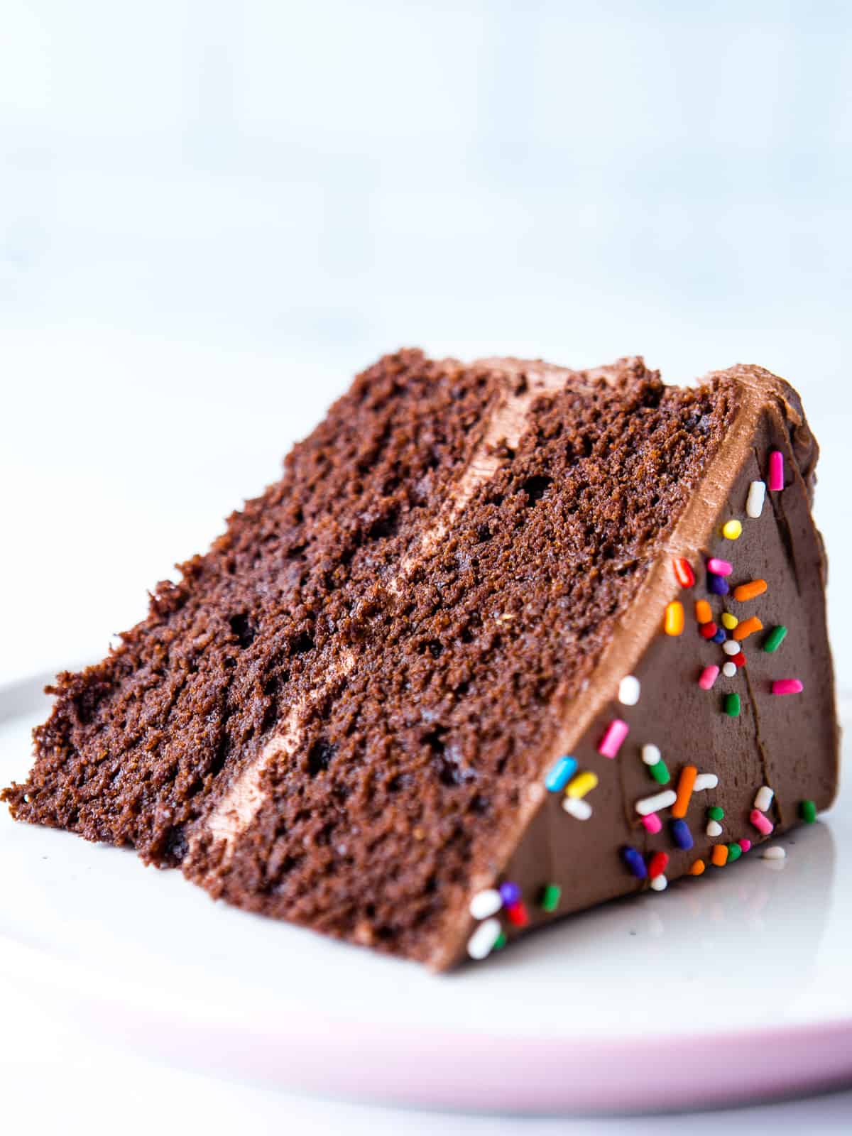 Slice of chocolate birthday cake on a baby's plastic bear shaped plate —  freshness, unhealthy food - Stock Photo | #475720426