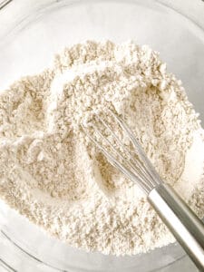 Dry ingredients for gluten-free biscuit recipe.