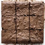 Gluten-free brownies cut into squares.