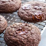 Gluten-Free Chocolate Cookies on a cooling rack.