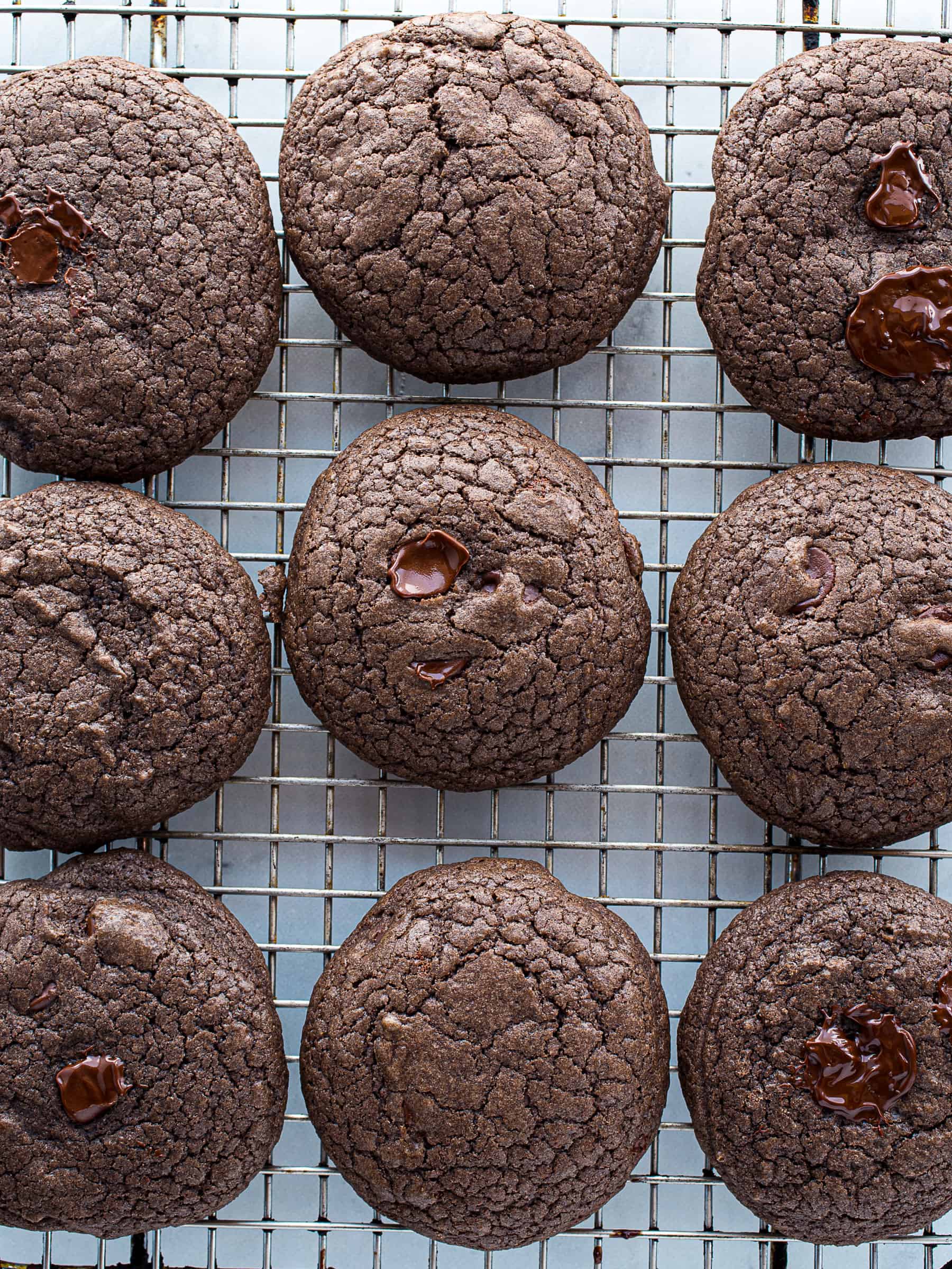 Gluten Free Chocolate Cookies on a Cooling Rack