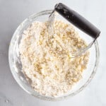Flour and butter for gluten-free pie crust.
