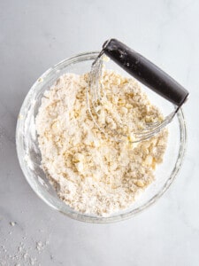 Flour and butter for gluten-free pie crust.