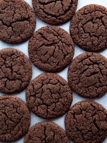 Gluten-free chocolate sugar cookies.